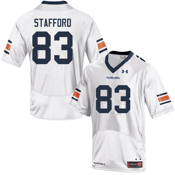 Men's Auburn Tigers #83 Colby Stafford White 2022 College Stitched Football Jersey